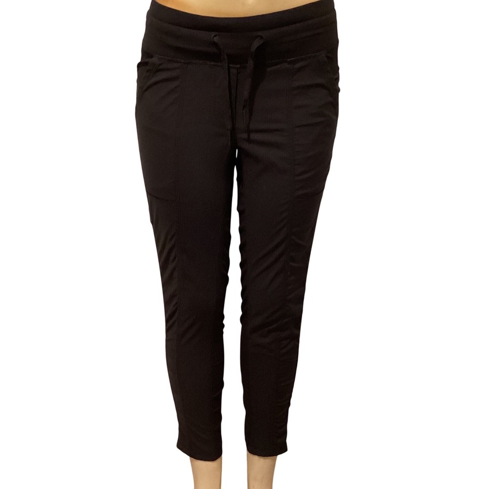 Lululemon Dance Studio Crop Black Ruched Jogger Pants Womens Size 4